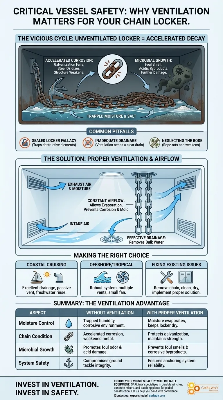 لماذا التهوية مهمة لخزانة السلسلة؟ منع التآكل وضمان سلامة السفينة دليل مرئي