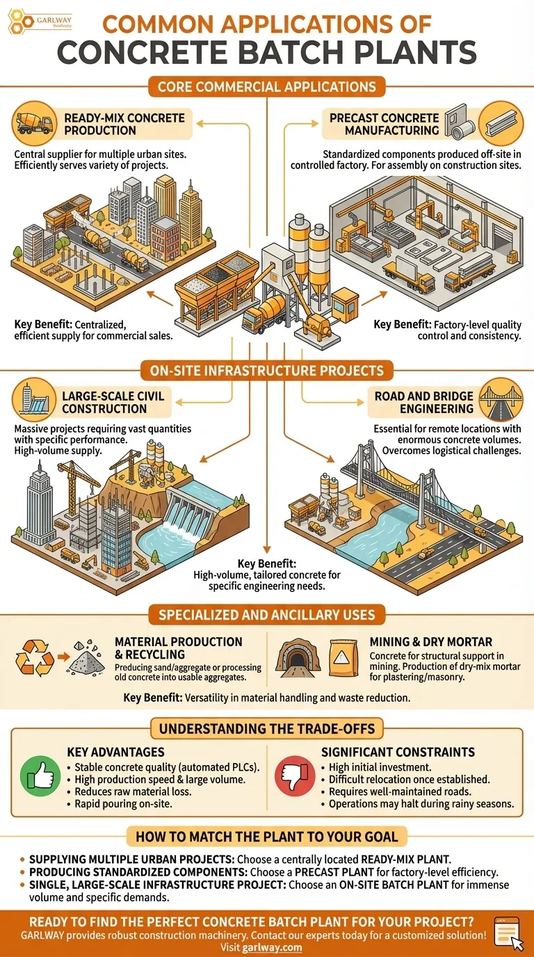 Quais são algumas aplicações comuns de centrais de produção de concreto? Potencializando Projetos de Construção Modernos Guia Visual