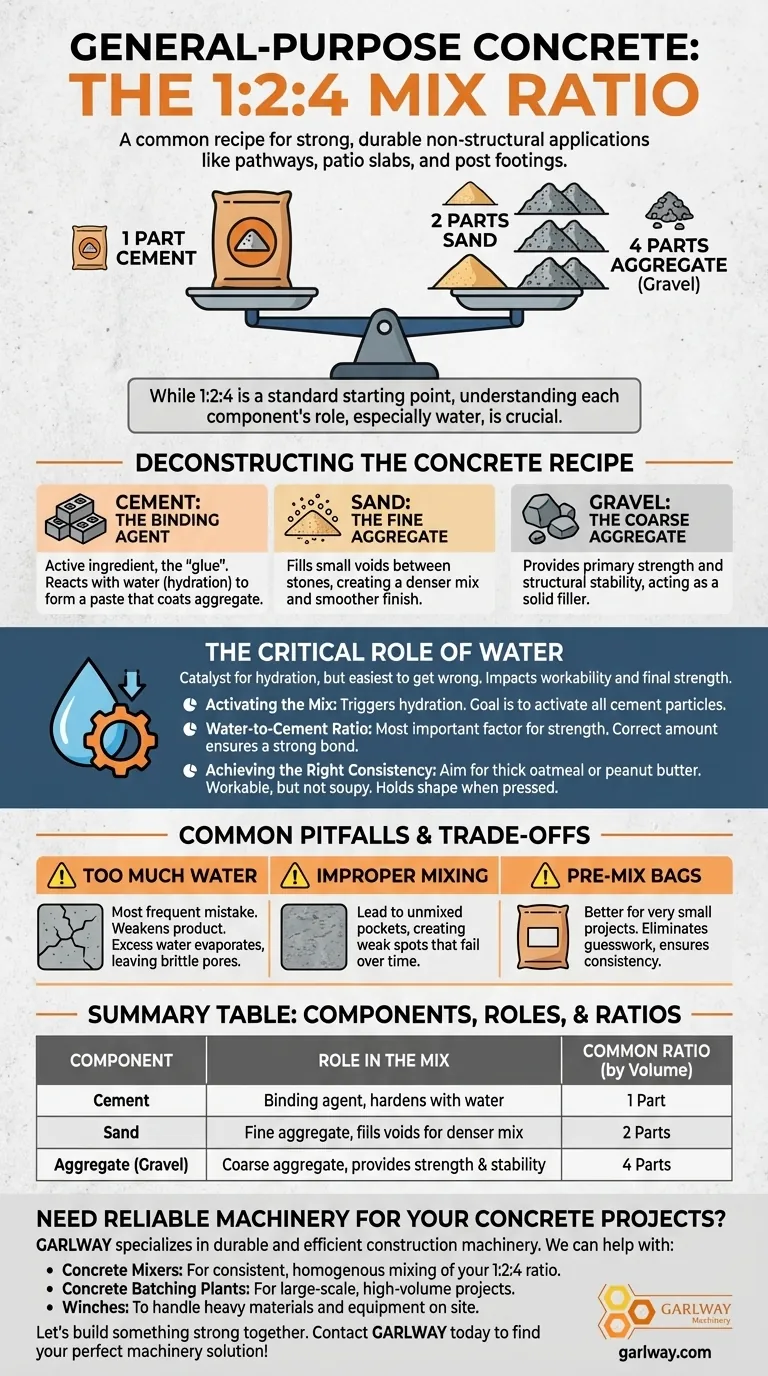 Quel est le rapport de mélange courant pour le béton tout usage ? Obtenez la recette 1:2:4 pour des résultats solides et durables. Guide Visuel