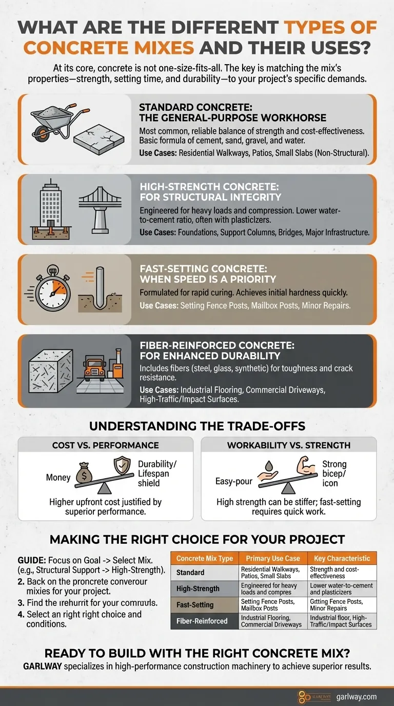 What are the different types of concrete mixes and their uses? Find the Right Mix for Your Project's Needs Visual Guide