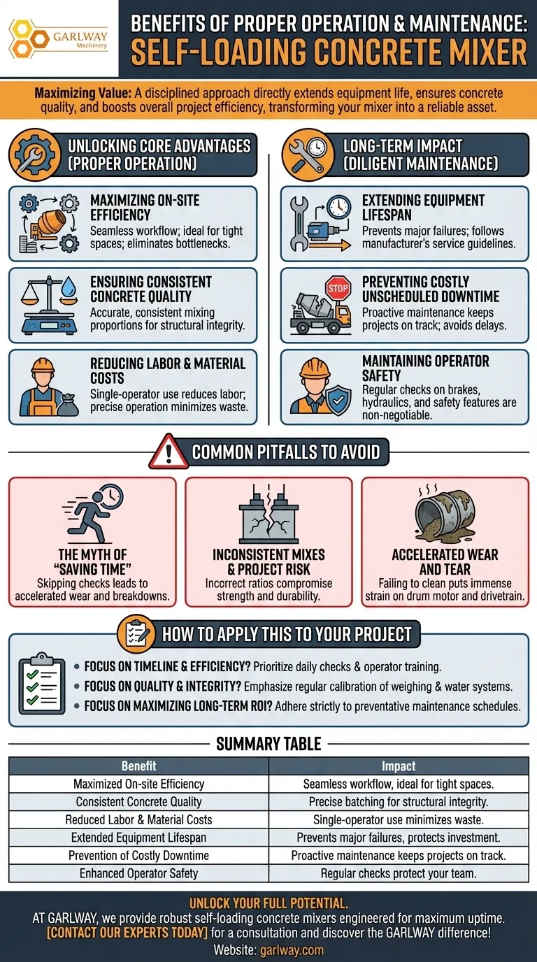 Каковы преимущества правильной эксплуатации и технического обслуживания самоходного бетоносмесителя? Повышение эффективности и продление срока службы Визуальное руководство