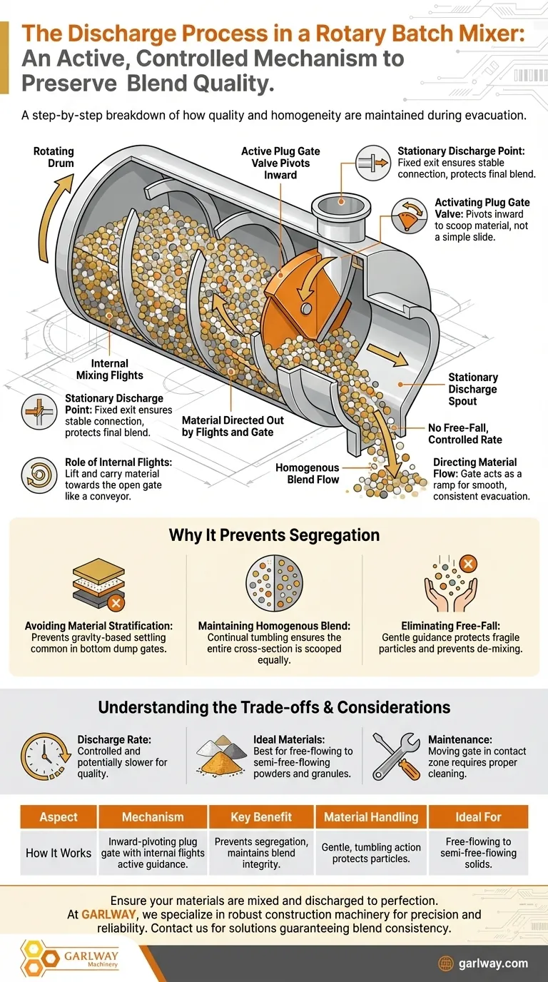 ロータリーバッチミキサーの排出プロセスはどのように機能しますか？アクティブ排出でブレンドの分離を防ぐ ビジュアルガイド