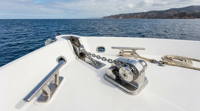 Como um guincho de âncora ajuda a reduzir o desgaste de um barco e seu equipamento?