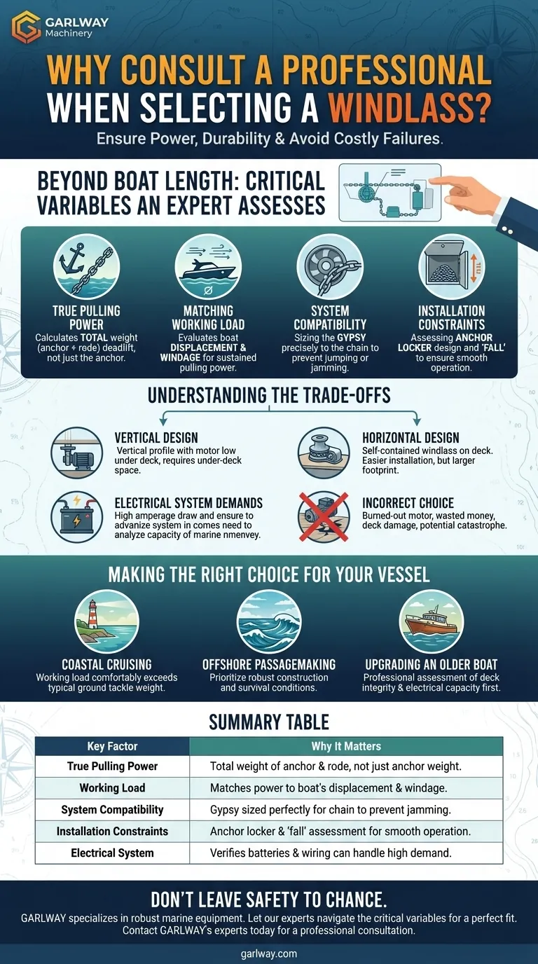 为什么在选择卷扬机时咨询专业人士很重要？确保您的船只安全且完美匹配 图解指南