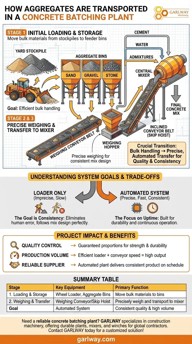 Come vengono trasportati gli aggregati in un impianto di betonaggio? Garantire precisione ed efficienza nella produzione di calcestruzzo Guida Visiva