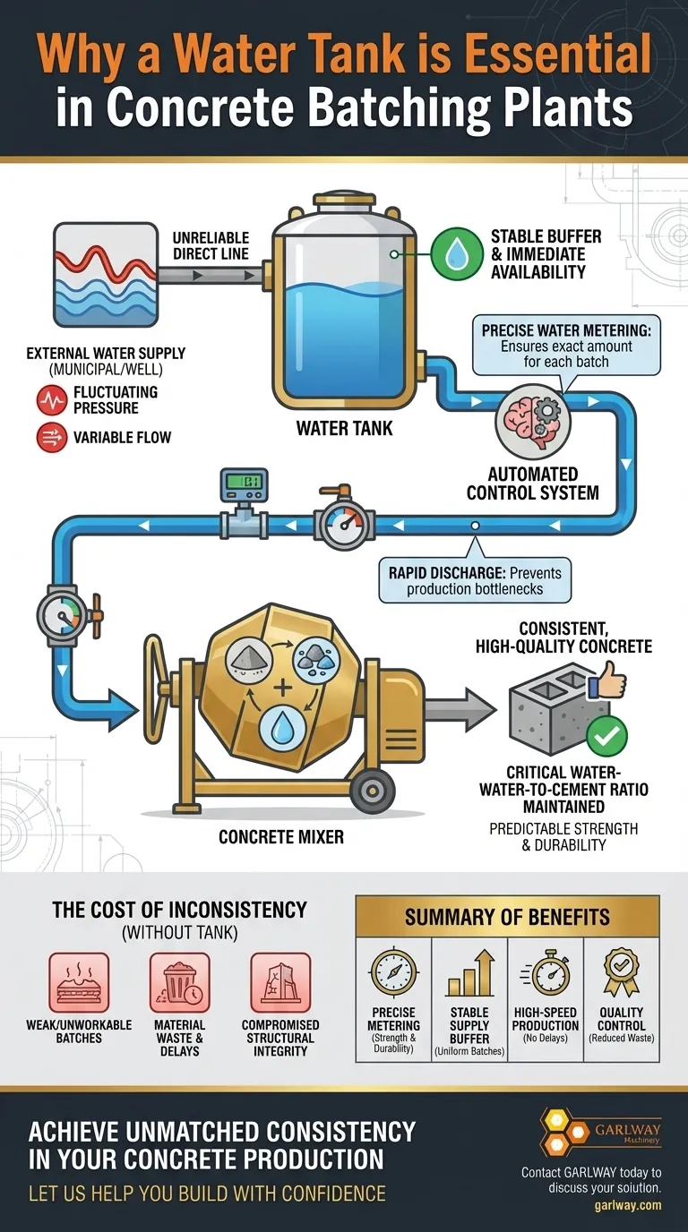 Why is a water tank necessary in a concrete batching plant? Ensure Consistent, High-Quality Concrete Visual Guide