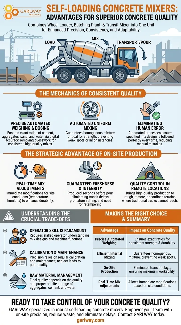 Quali vantaggi offrono le betoniere semoventi in termini di qualità del calcestruzzo? Ottieni un controllo superiore in cantiere Guida Visiva