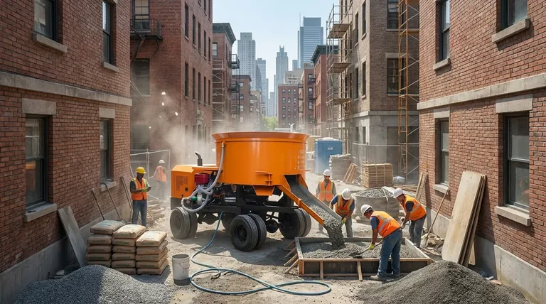 자가 로딩 콘크리트 믹서가 도시 건설에 이상적인 이유는 무엇인가요? 좁은 공간에서 효율성 극대화