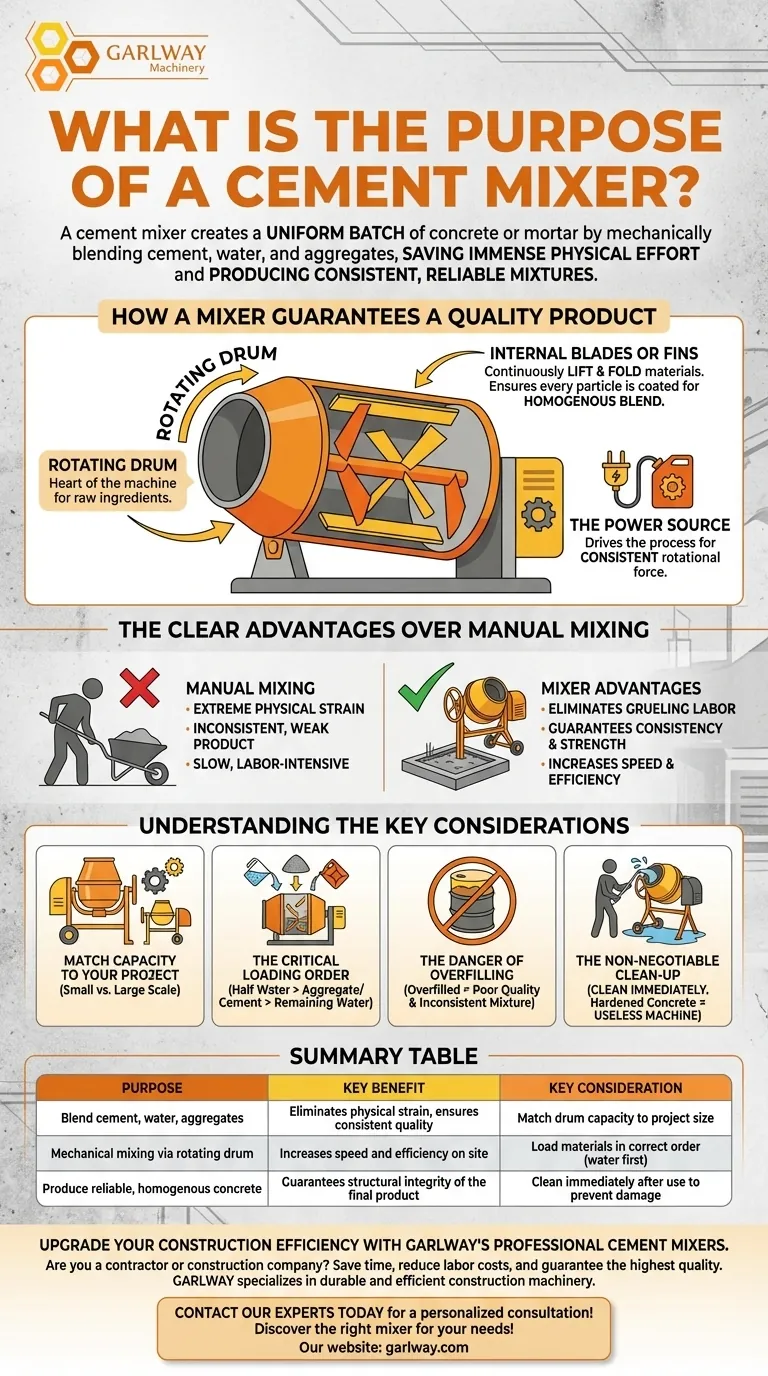 Quel est le but d'une bétonnière ? Obtenez une consistance de béton parfaite pour votre projet Guide Visuel