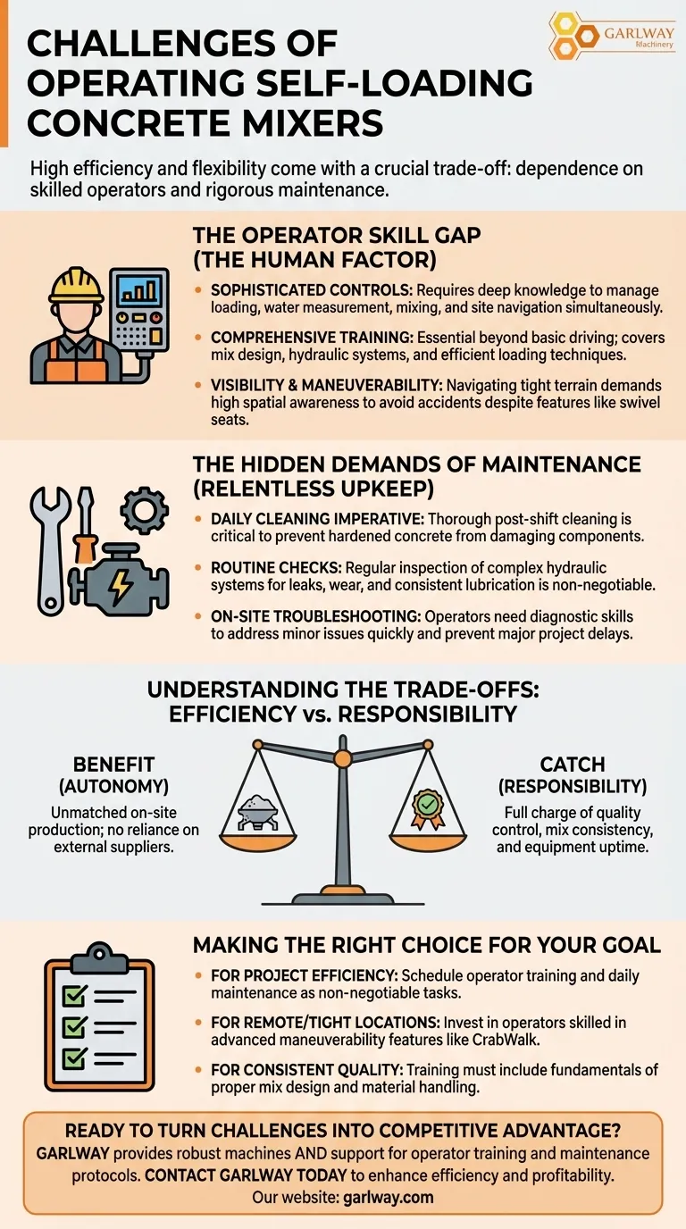 ما هي التحديات المرتبطة بتشغيل خلاطات الخرسانة ذاتية التحميل؟ إتقان المهارات والصيانة لتحقيق النجاح دليل مرئي