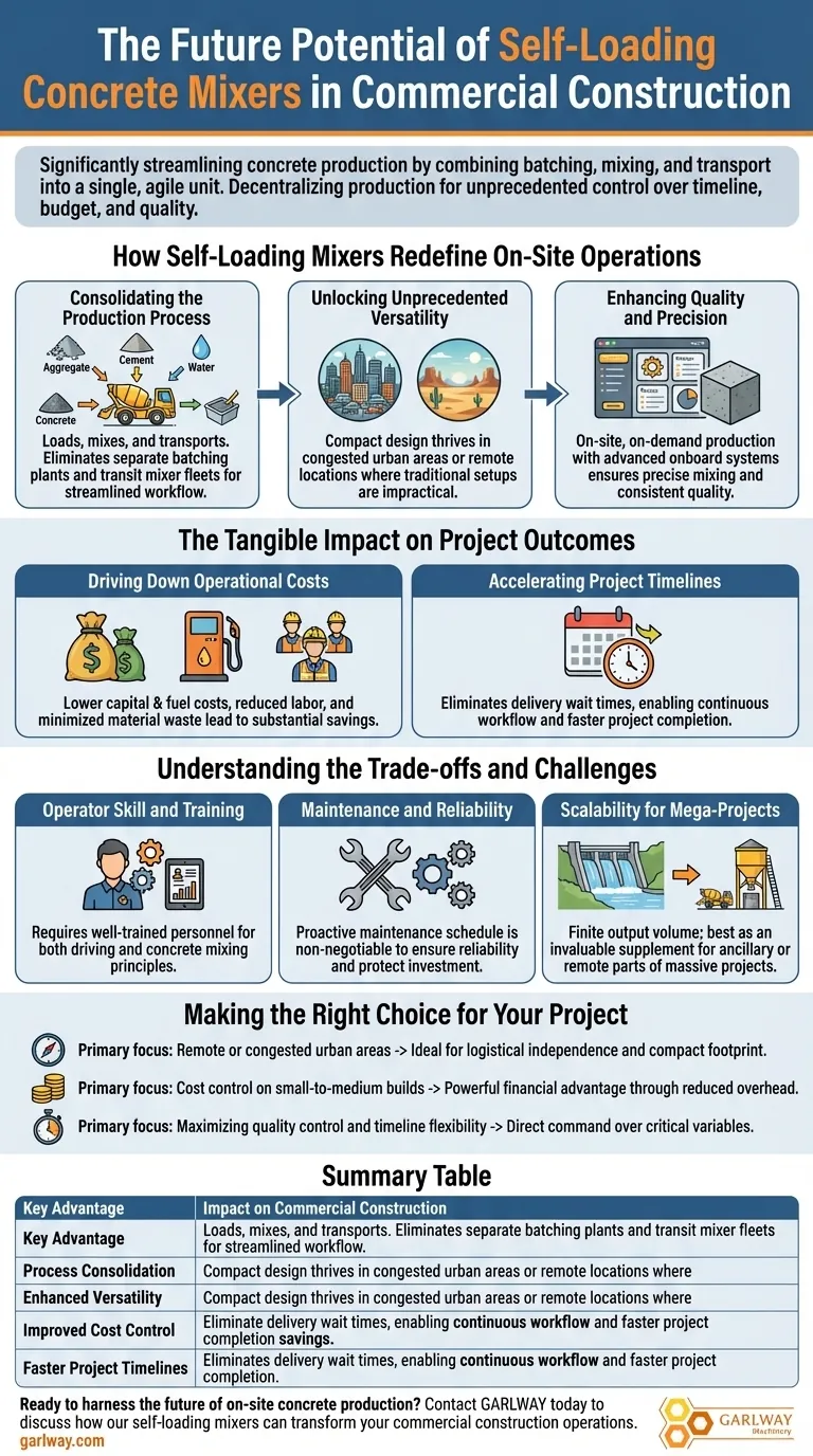 Welches Zukunftspotenzial haben selbstladende Betonmischer im kommerziellen Bauwesen? Effizienz und Kosteneinsparungen freisetzen Visuelle Anleitung