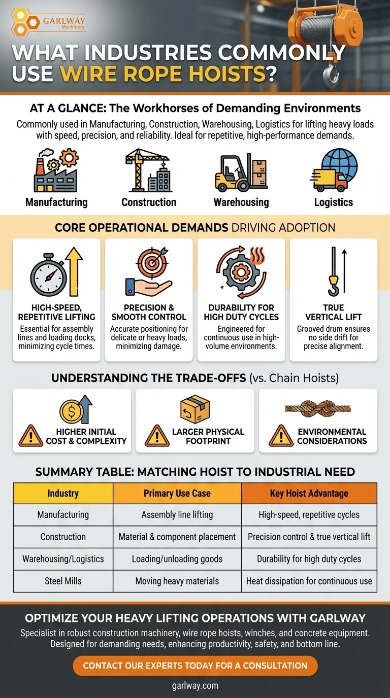 Welche Branchen verwenden üblicherweise Seilwinden? Ermöglichen Sie Hochgeschwindigkeits- und präzises Heben schwerer Lasten Visuelle Anleitung