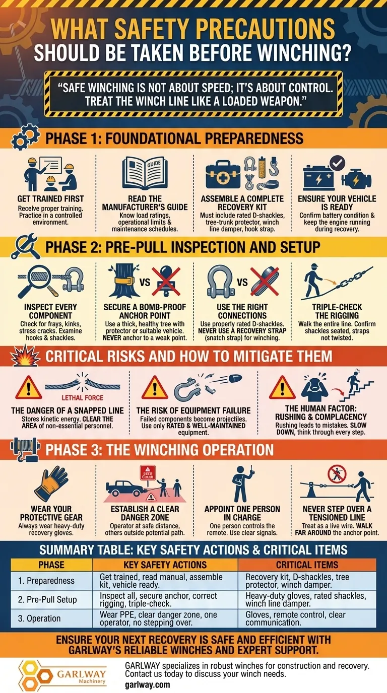 Quali precauzioni di sicurezza dovrebbero essere prese prima di utilizzare un verricello? Padroneggia i passaggi essenziali per un recupero sicuro Guida Visiva