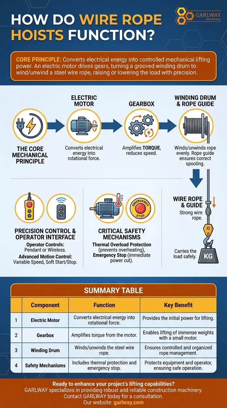 와이어 로프 호이스트는 어떻게 작동하나요? 리프팅 역학과 안전에 대한 심층 분석 시각적 가이드