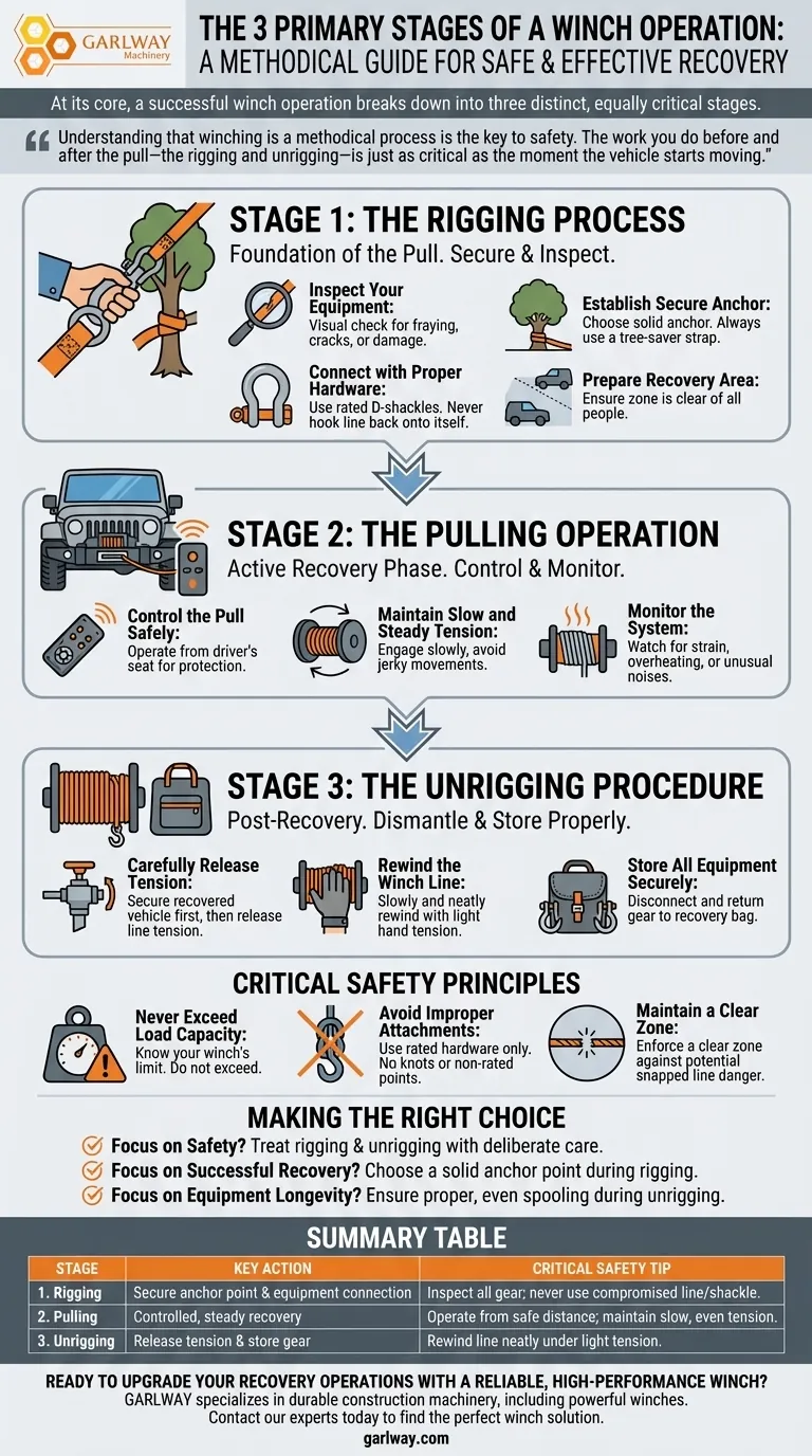 윈치 사용의 세 가지 주요 단계는 무엇인가요? 안전하고 효과적인 차량 복구를 위한 가이드 시각적 가이드