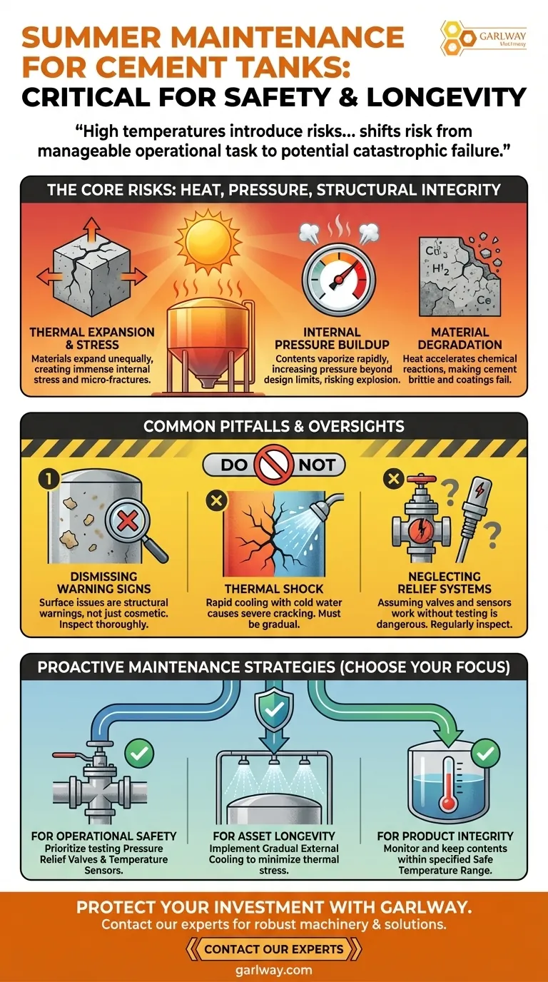 Why is it important to maintain cement tanks during hot summer months? Prevent Catastrophic Failures Visual Guide