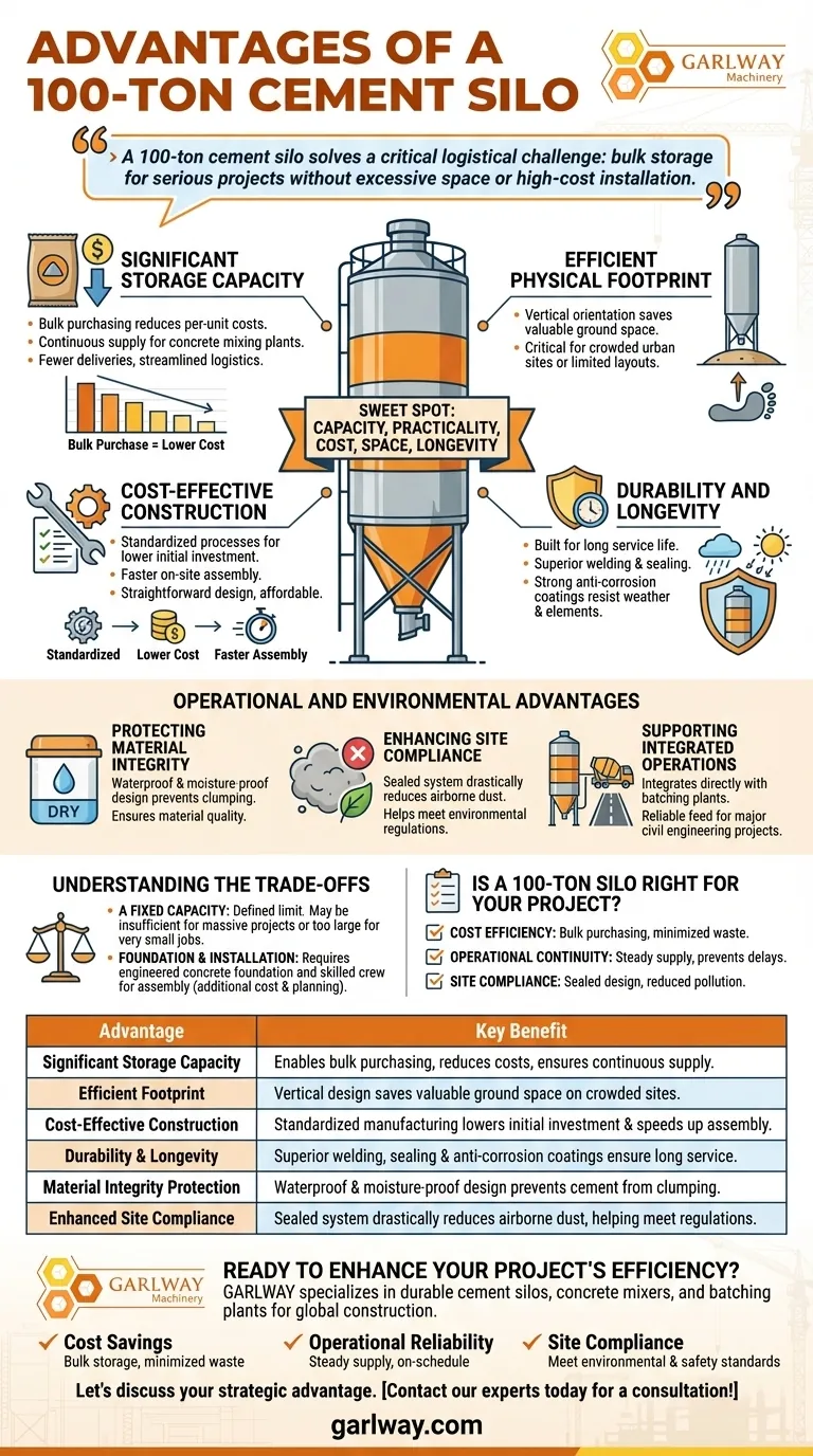 Quais são as vantagens de um silo de cimento de 100 toneladas? Maximize a eficiência para o seu projeto de construção Guia Visual