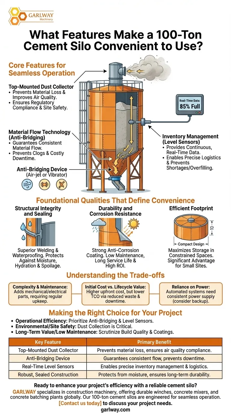 Welche Merkmale machen einen 100-Tonnen-Zementsilo benutzerfreundlich? Maximieren Sie Effizienz und Sicherheit auf Ihrer Baustelle Visuelle Anleitung