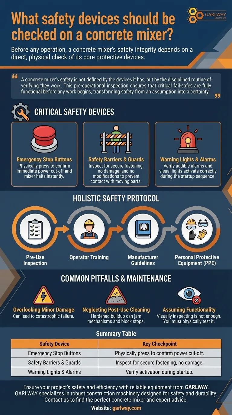 混凝土搅拌机应检查哪些安全装置？确保工作场所安全高效 图解指南