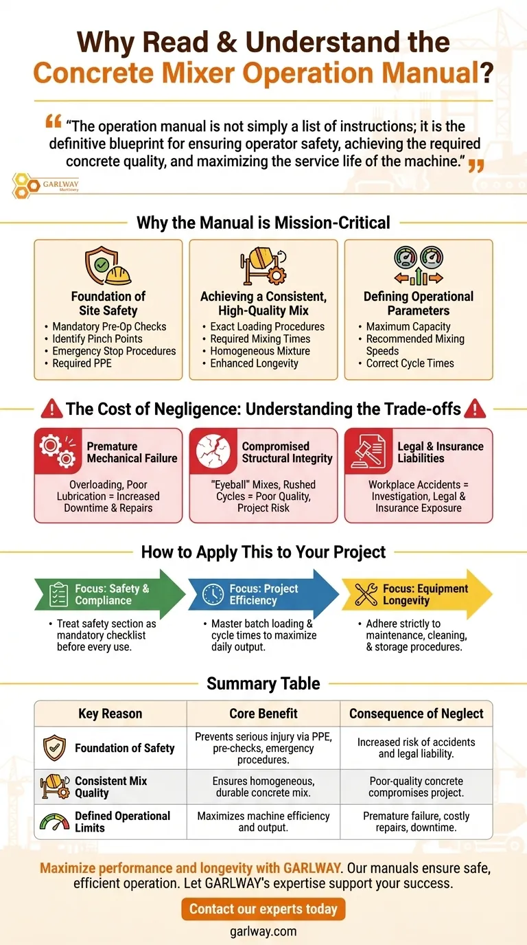 为什么阅读和理解混凝土搅拌机操作手册很重要？确保安全、质量和效率 图解指南
