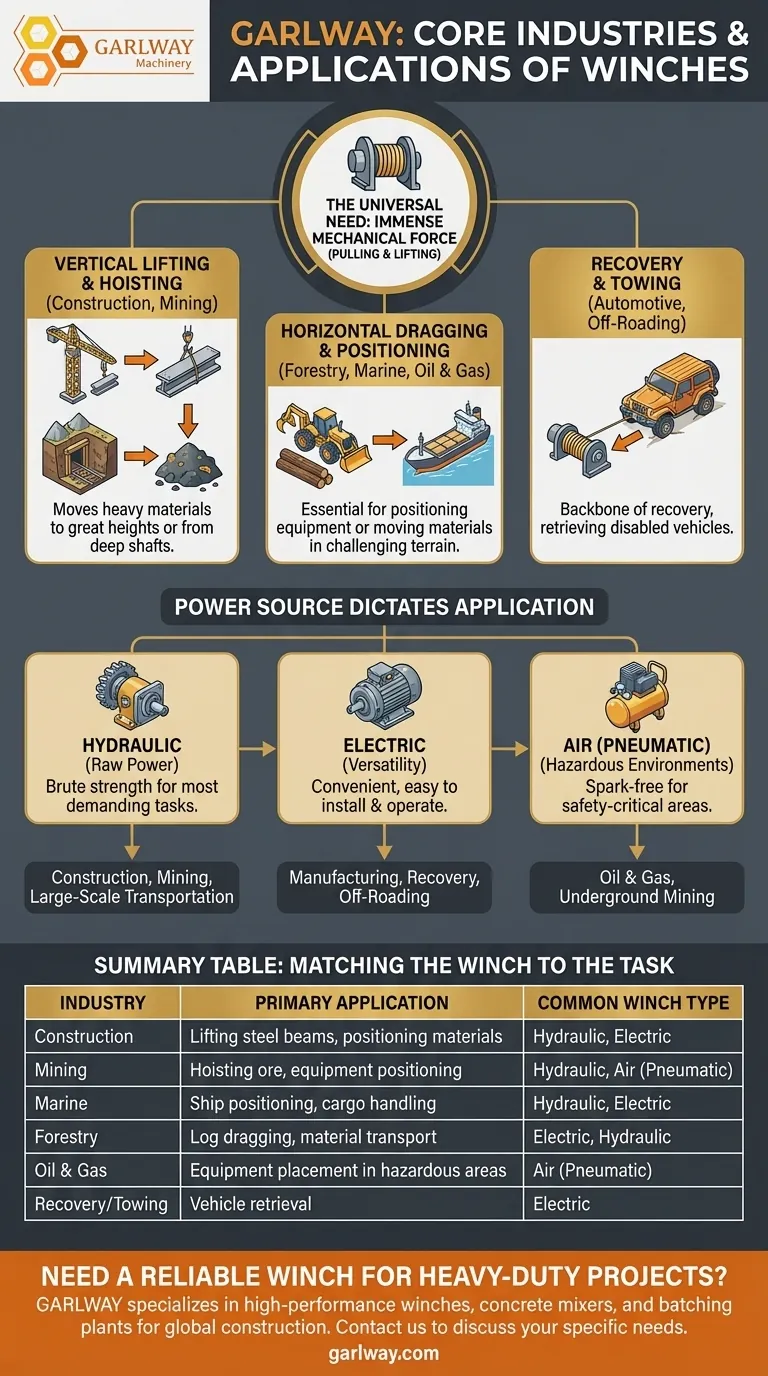 ¿En qué industrias se utilizan principalmente los cabrestantes? Esenciales para la construcción, la minería y las operaciones marinas Guía Visual