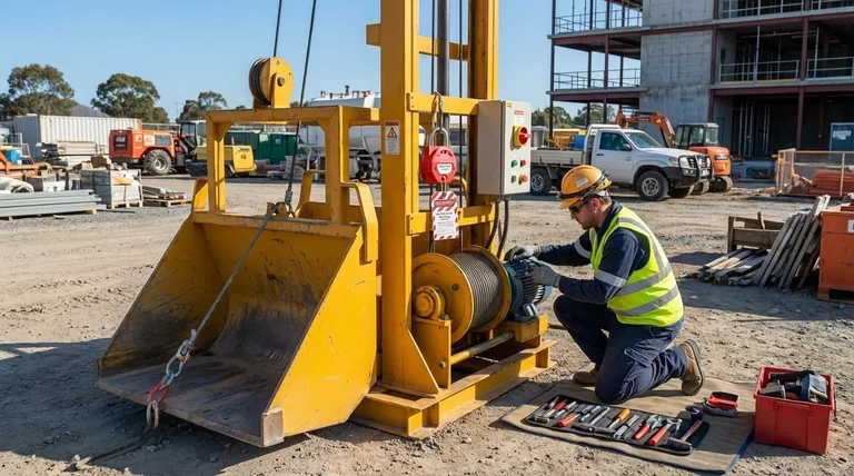 Когда следует проводить техническое обслуживание тали? Только после полной остановки для обеспечения безопасности