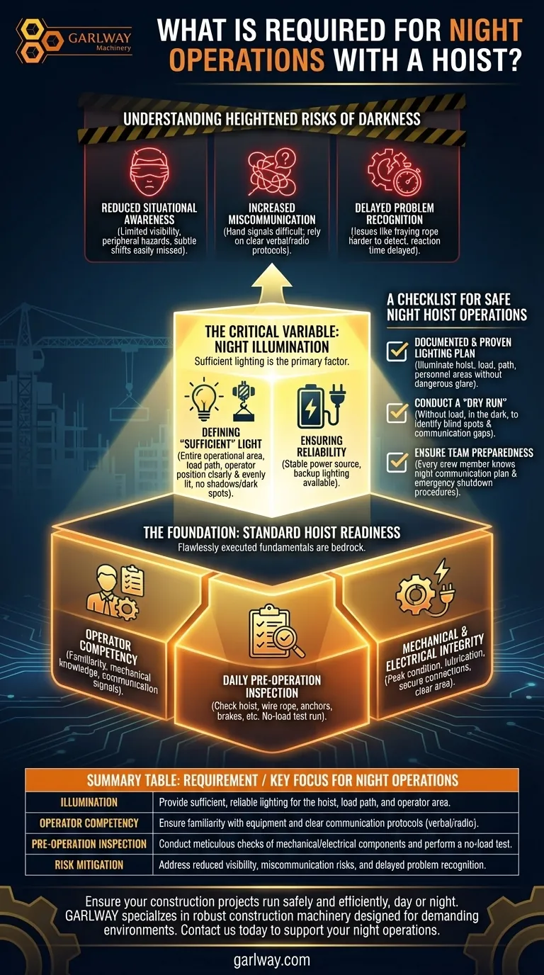 ホイストの夜間作業に必要なものは何ですか？適切な照明で安全を確保する ビジュアルガイド
