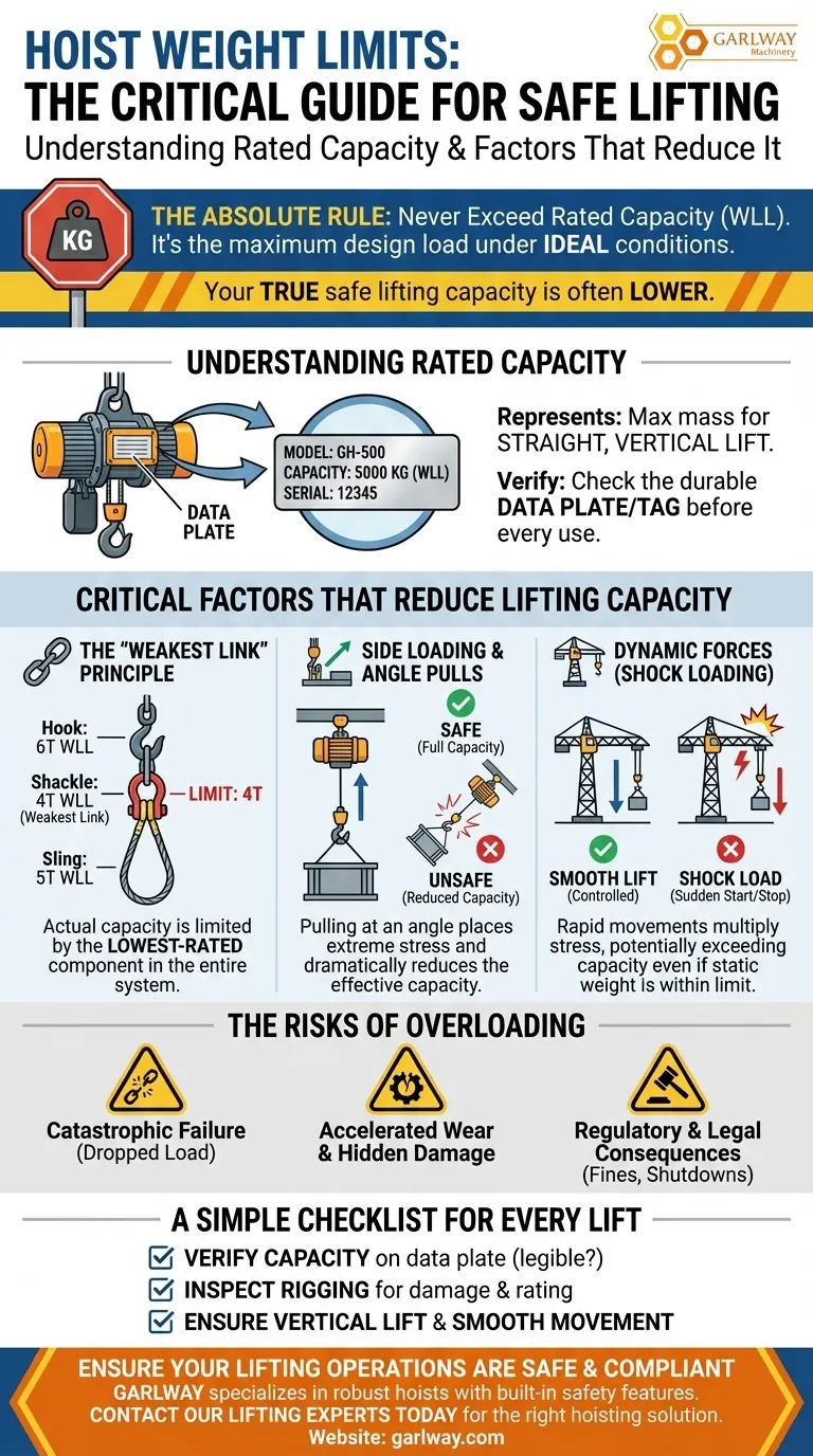 ホイストを使用する際に遵守すべき重量制限は？安全な吊り上げ能力に関する必須ガイド ビジュアルガイド