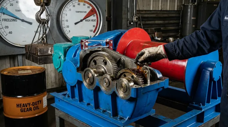 Quels facteurs doivent être pris en compte lors de la sélection d'un lubrifiant spécifique pour le dispositif de décélération d'un palan électrique de bâtiment ?