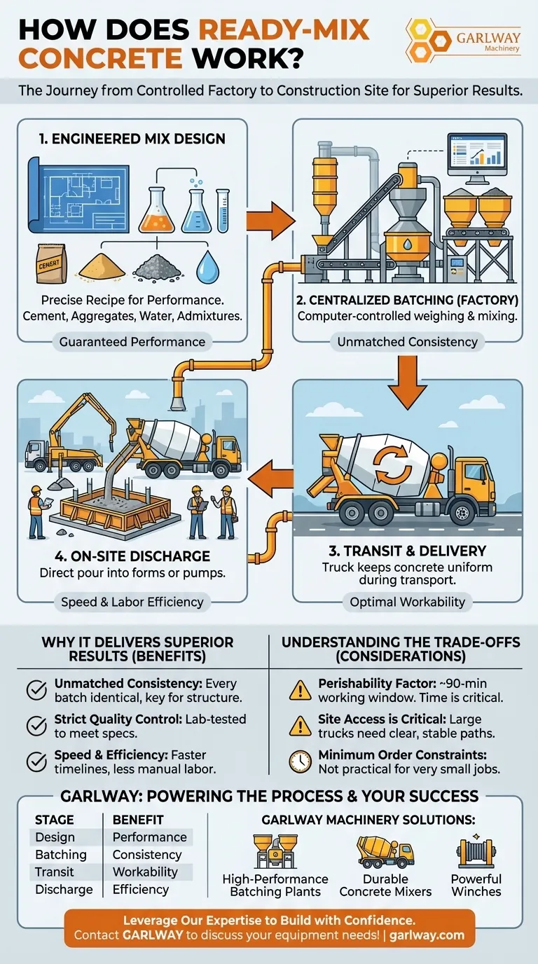 레디믹스 콘크리트는 어떻게 작동하나요? 효율적이고 고품질의 콘크리트 배송 가이드 시각적 가이드