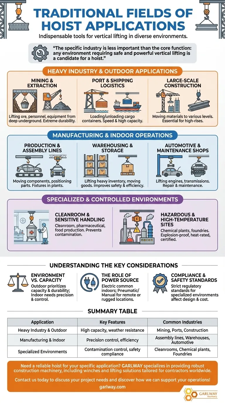 ما هي المجالات التقليدية التي تستخدم فيها الرافعات بشكل شائع؟ حلول الرفع الأساسية لكل صناعة دليل مرئي