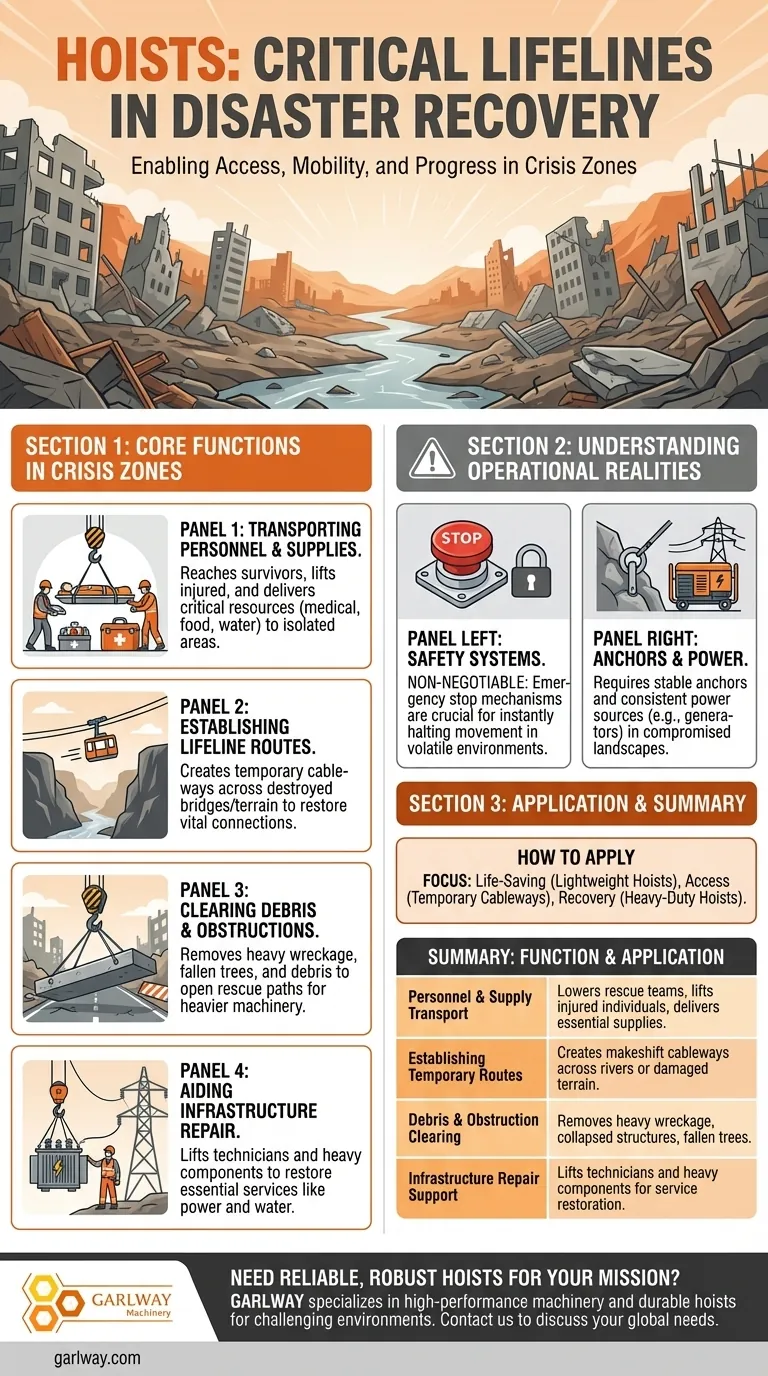 Quel rôle jouent les palans dans les interventions d'urgence et la reprise après sinistre ? Des outils essentiels pour sauver des vies et reconstruire Guide Visuel