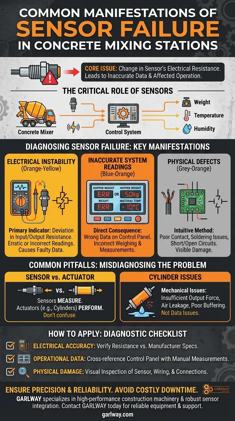 ما هي المظاهر الشائعة لفشل المستشعر في محطات خلط الخرسانة؟ تحديد المشكلات وإصلاحها بسرعة دليل مرئي