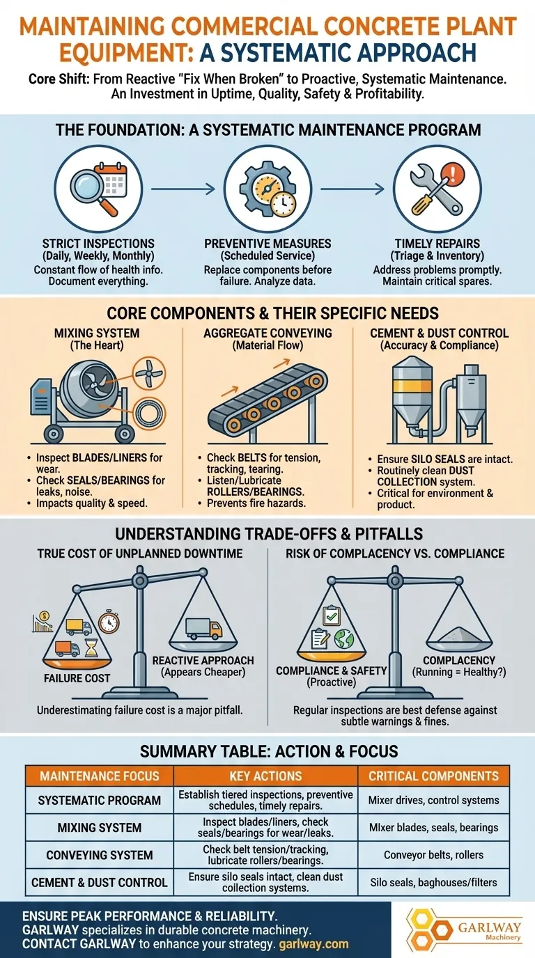 상업용 콘크리트 플랜트 장비의 기술적 상태를 유지하기 위해 어떤 조치를 취해야 합니까? 가동 시간 및 품질 극대화 시각적 가이드