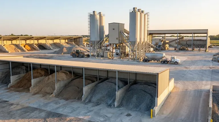 ما هي متطلبات تخزين المواد الخام في مصنع خرسانة تجاري؟ ضمان الجودة ووقت التشغيل