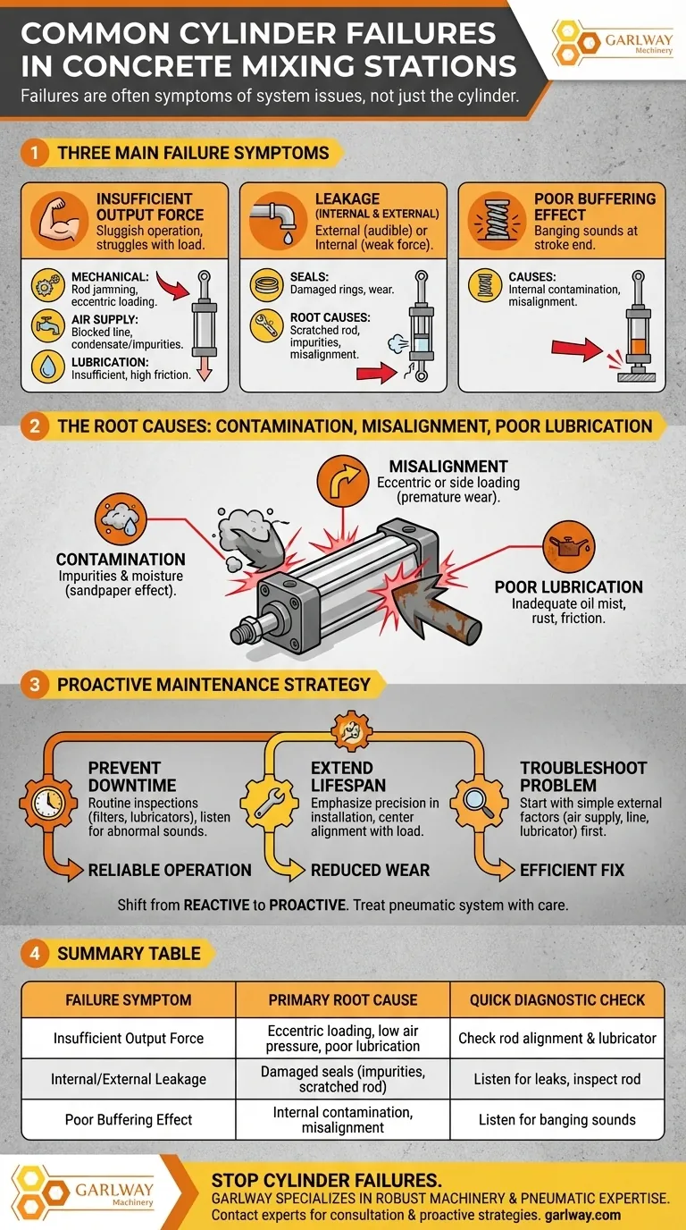 混凝土搅拌站气缸常见的故障类型有哪些？诊断与预防代价高昂的停机时间 图解指南