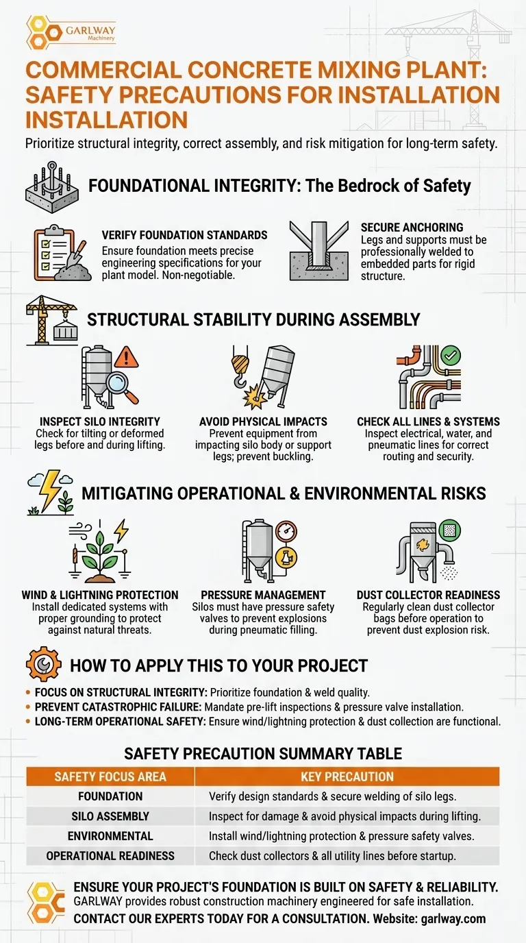 Quais são os cuidados de segurança para a instalação de uma central de mistura de concreto comercial? Garanta a Integridade Estrutural e a Segurança Operacional Guia Visual