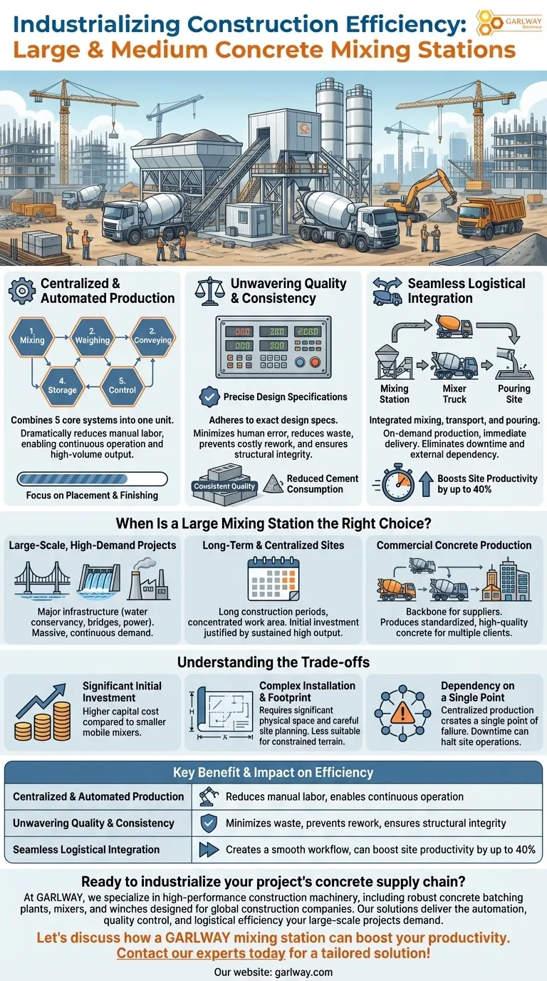 Comment les centrales à béton de grande et moyenne taille contribuent-elles à l'efficacité de la construction ? Augmentation de la productivité de 40 % Guide Visuel