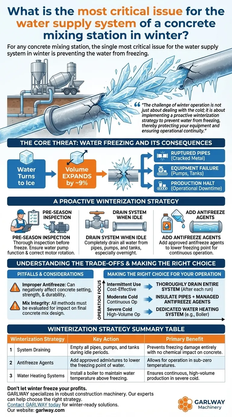 冬場のコンクリートプラントの水供給システムにおける最も重要な課題は何ですか？高額な凍結被害を防ぐ ビジュアルガイド