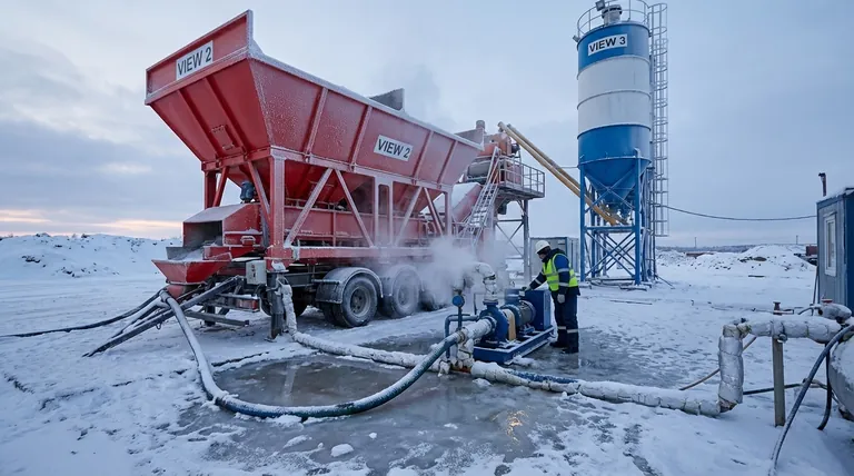 What precautions should be taken before operating the concrete mixing station in winter? Ensure Safe & Efficient Production