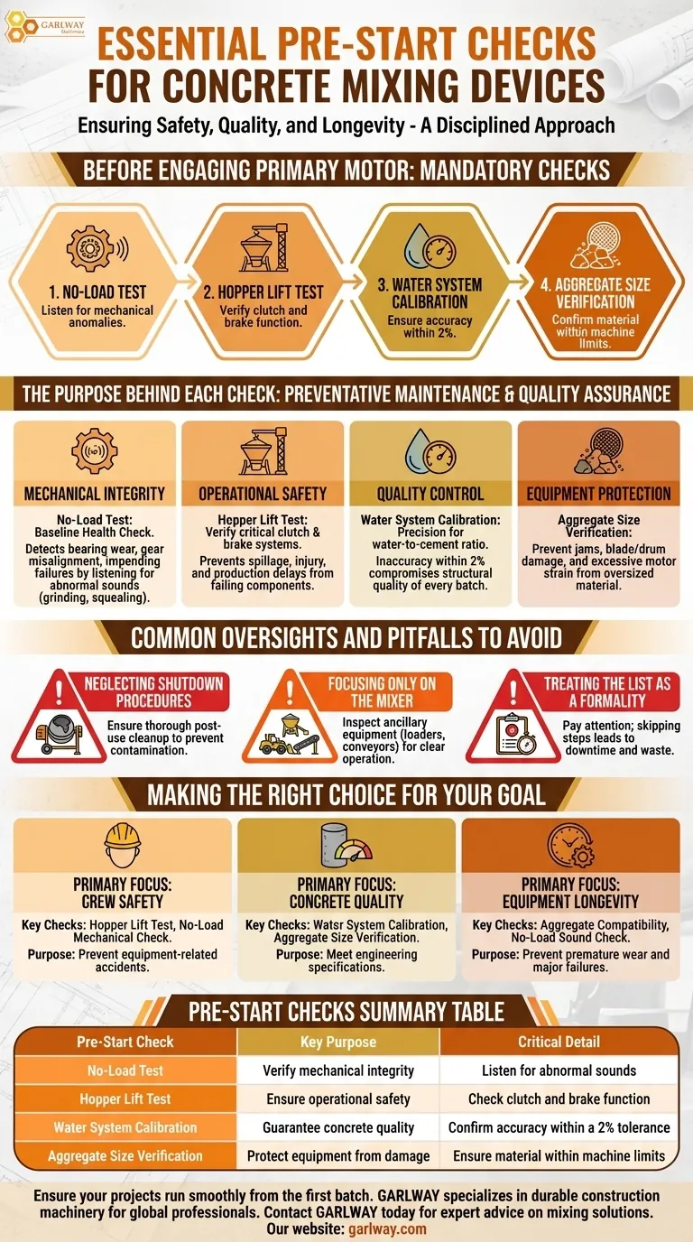 ¿Qué se debe comprobar antes de poner en marcha un equipo de mezcla de hormigón? Una guía de 4 pasos para una operación segura y eficiente Guía Visual