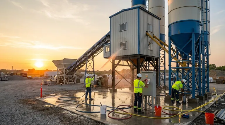 混凝土搅拌设备使用后的注意事项是什么?安全与长寿的 3 步指南