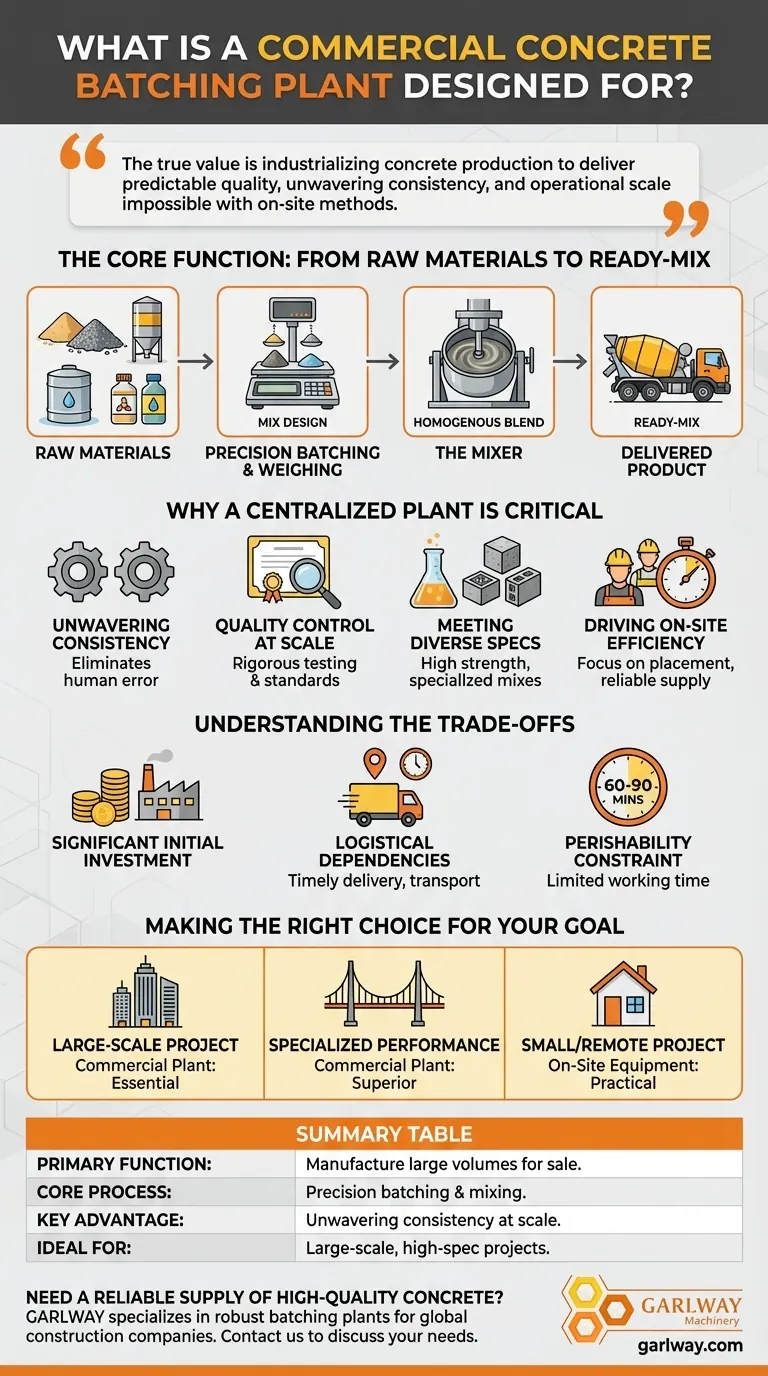 Para que serve uma central de concreto comercial? Para Produzir Concreto de Alta Qualidade em Escala Guia Visual