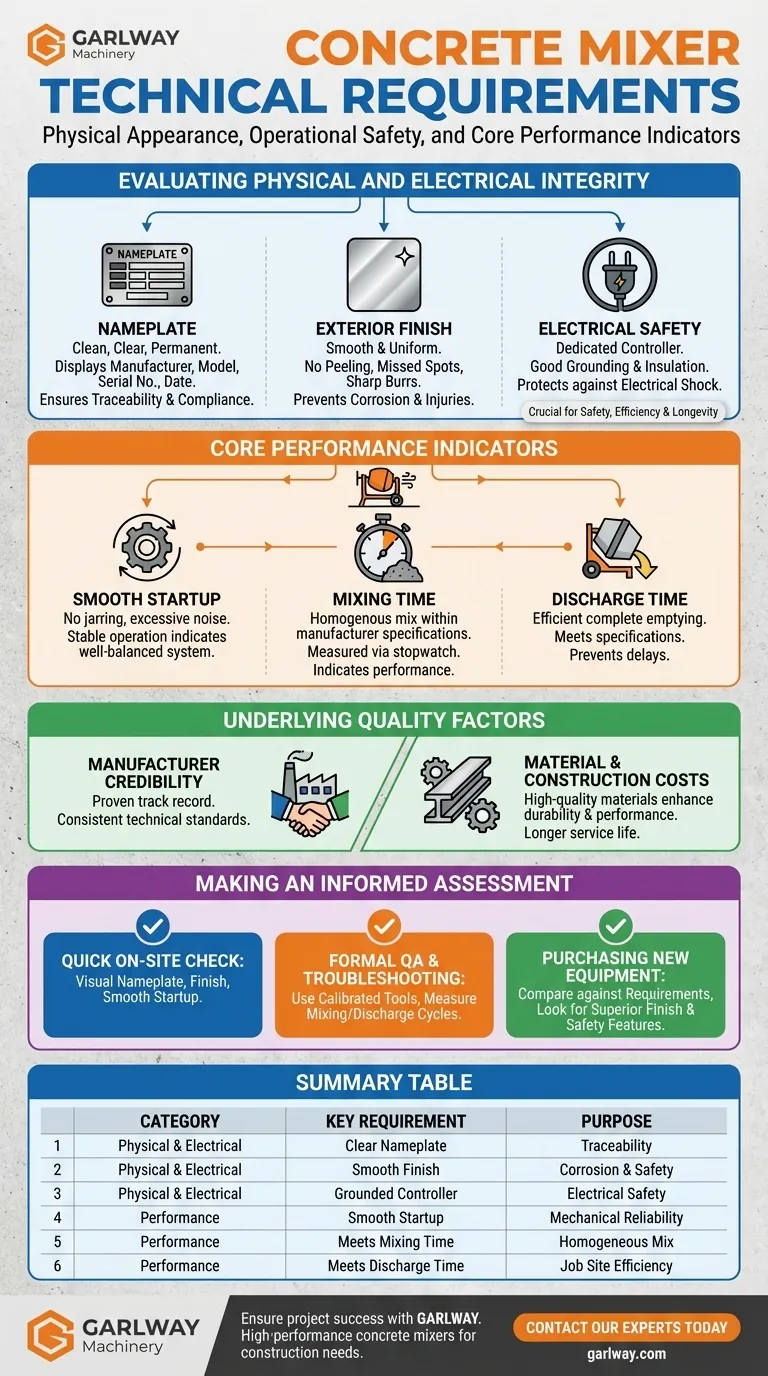 Quais são os requisitos técnicos para equipamentos de betoneira? Garanta Segurança e Desempenho Guia Visual