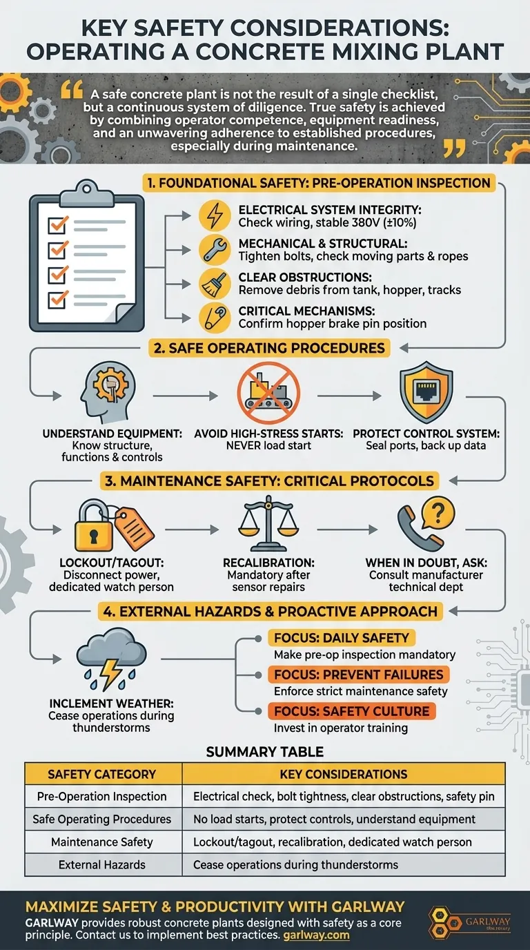 ¿Cuáles son las consideraciones clave de seguridad al operar una planta de mezcla de concreto? Garantice la seguridad y eficiencia de su sitio. Guía Visual