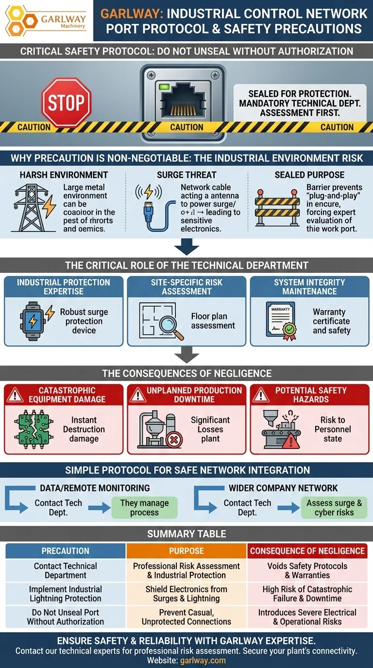 혼합 플랜트의 산업용 제어 컴퓨터 네트워크 포트 사용 시 어떤 예방 조치를 취해야 합니까? 치명적인 고장으로부터 장비를 보호하십시오. 시각적 가이드