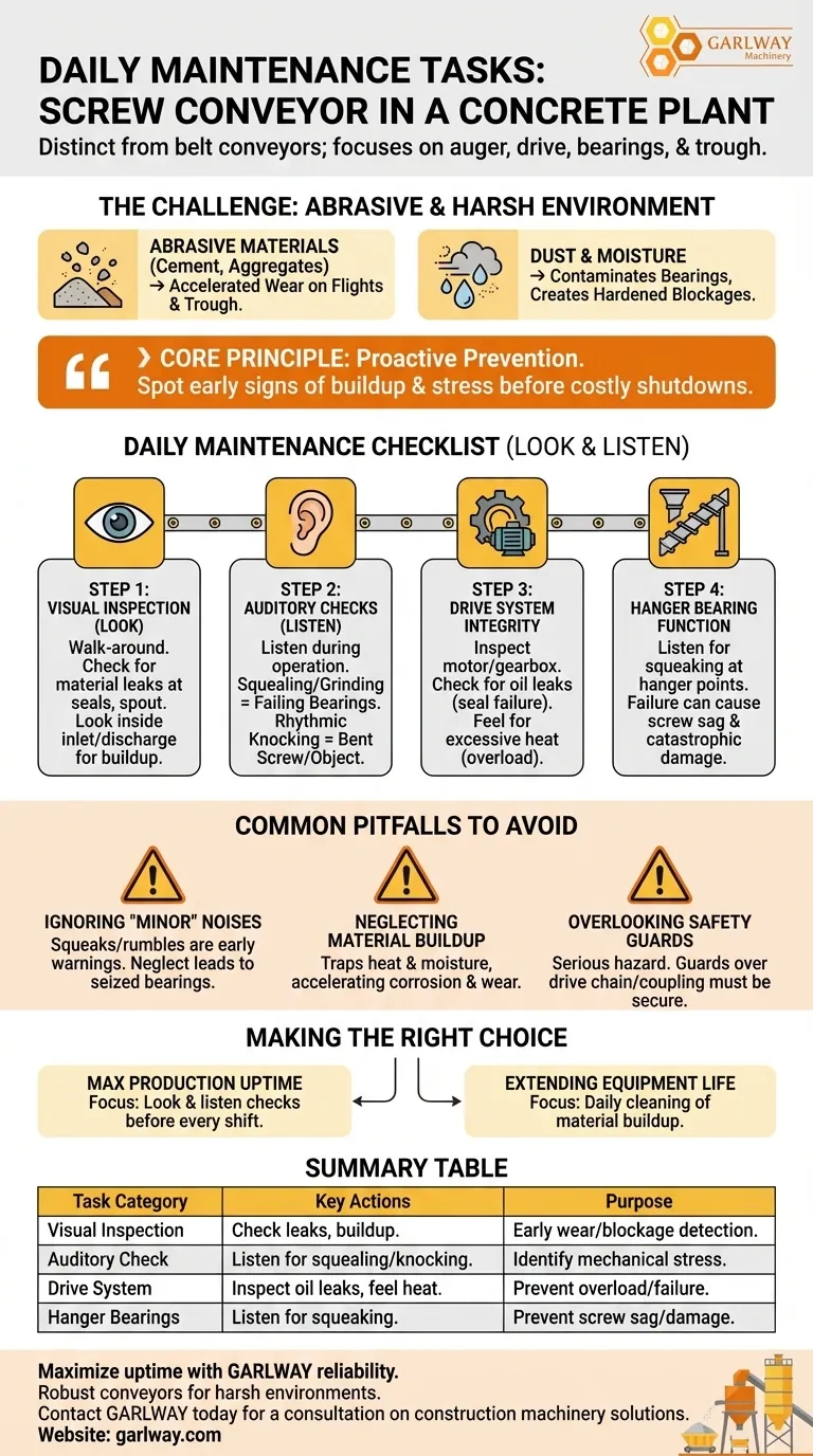 ¿Cuáles son las tareas de mantenimiento diario del transportador de tornillo en una planta de mezcla de concreto? Evite tiempos de inactividad costosos Guía Visual