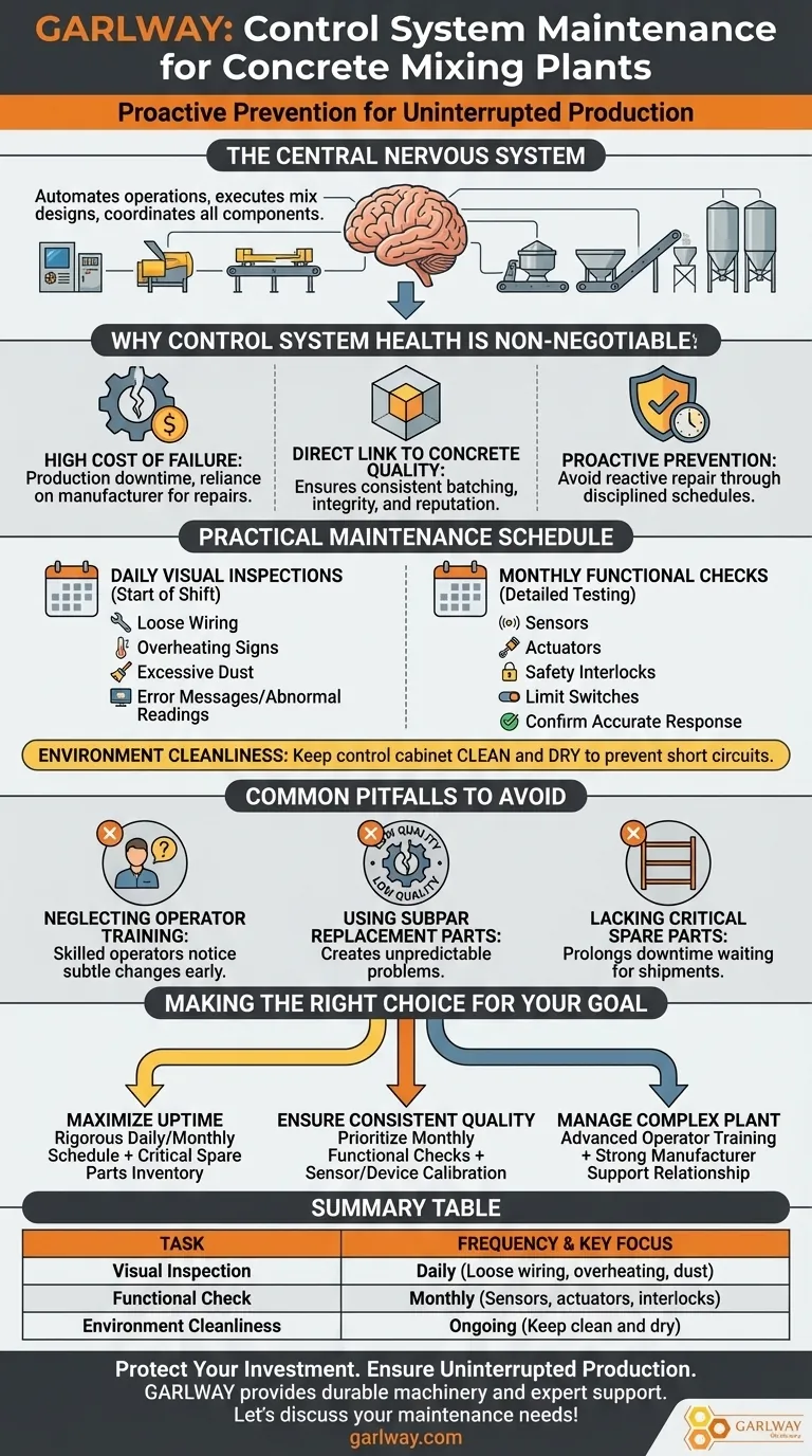 Quelles sont les tâches de maintenance du système de contrôle dans une centrale à béton ? Évitez les temps d'arrêt coûteux et assurez la qualité Guide Visuel