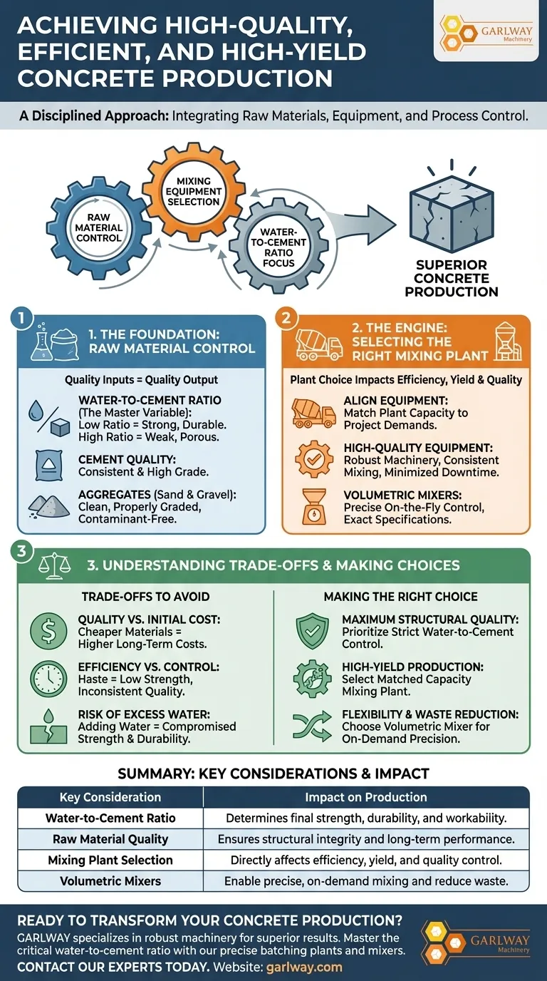 Quelles sont les considérations clés pour une production de béton de haute qualité ? Maîtrisez la formule pour des résultats supérieurs Guide Visuel