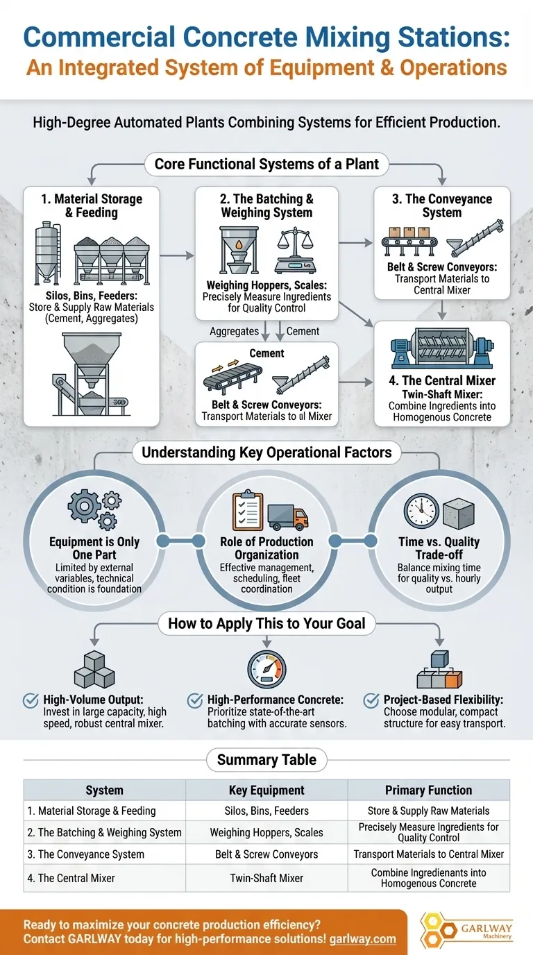 商業用コンクリートプラントで一般的に使用される設備の種類は？プラントシステム完全ガイド ビジュアルガイド